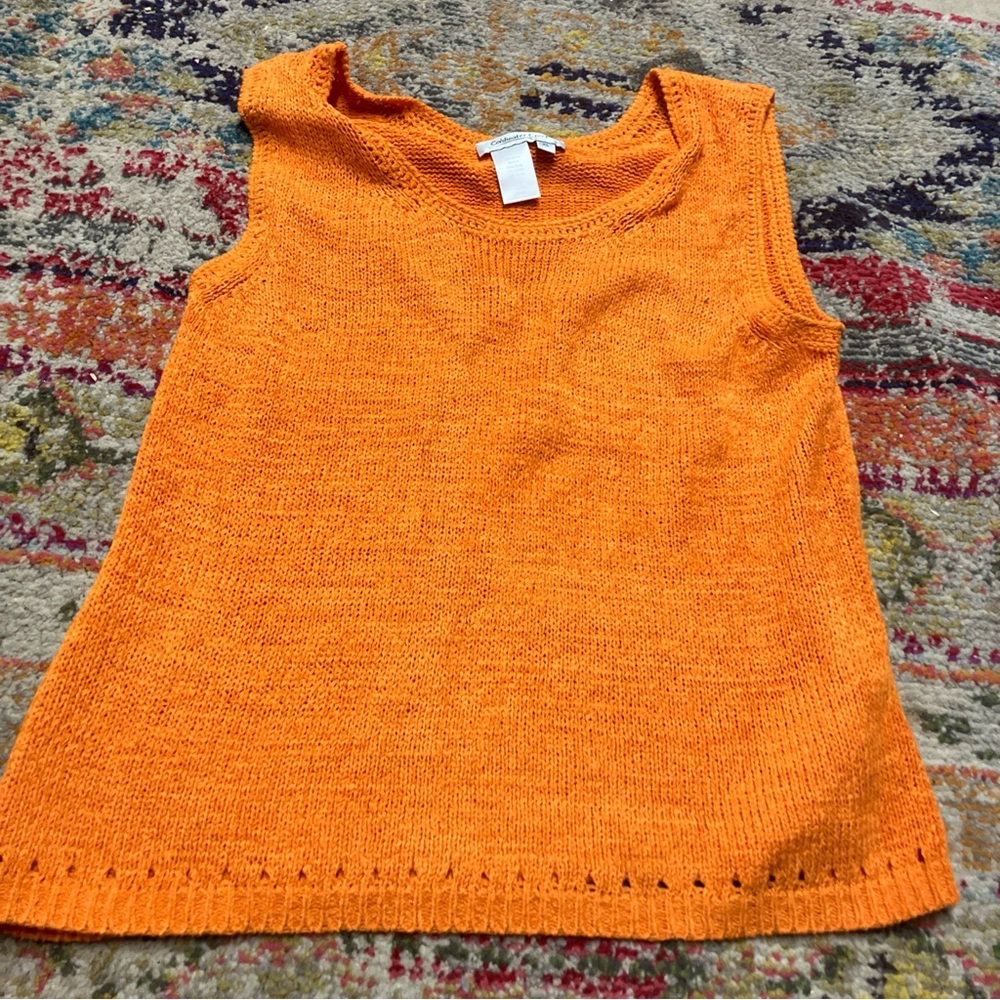 Coldwater Creek Women's orange sleeveless  Knit Vest  Size XL